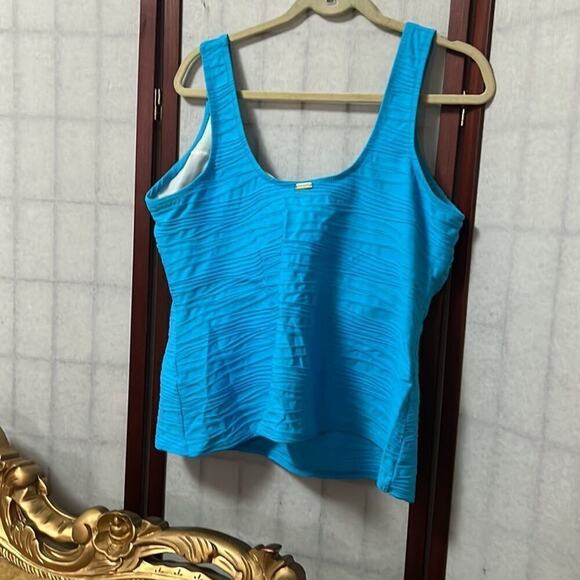 NWOT LAND’END SKIRTINI SKI BLUE‎  SWIMSUIT TOP SIZE 18W - Picture 2 of 4